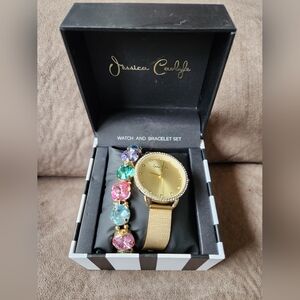 Jessica Carlyle Womens Watch And Stretch Bracelet Set New